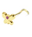Silver Butterfly Curved Nose Stud NSKZ-1730